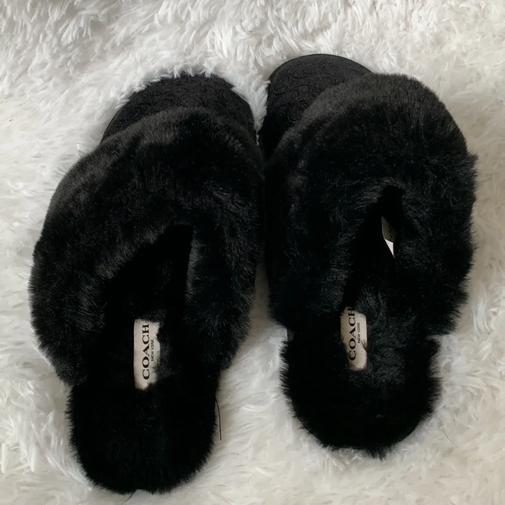 ❌SOLD❌COACH Slippers Black - Picture 4 of 8